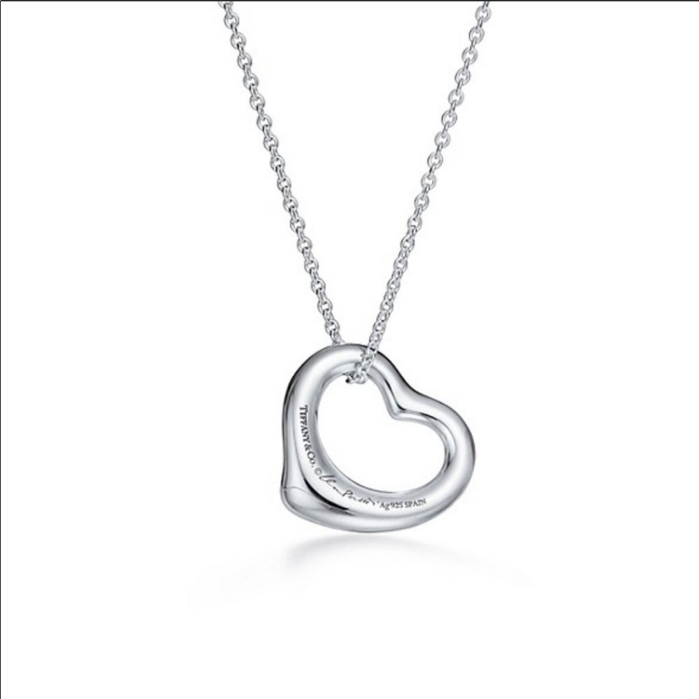 Sterling Tiffany Elsa Peretti open heart necklace